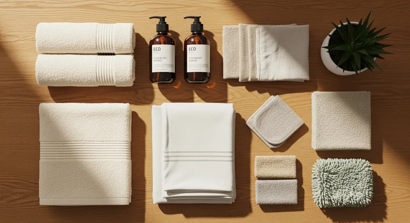 Eco-friendly hotel supplies with sustainable textiles