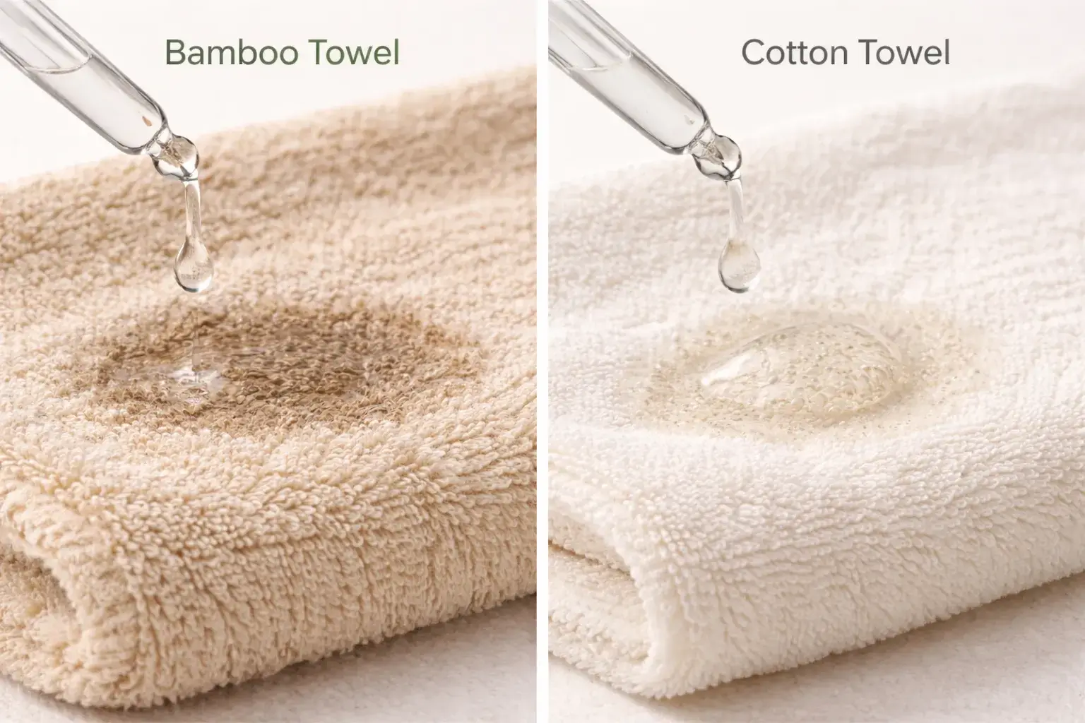 Bamboo towel absorbing more water than cotton