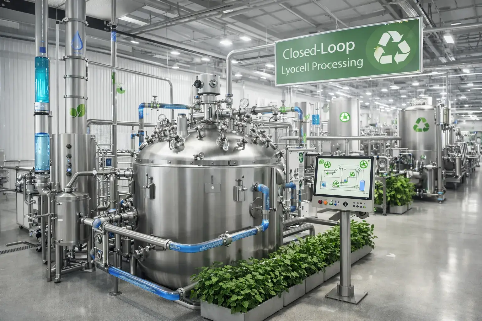 Closed-loop bamboo lyocell textile manufacturing