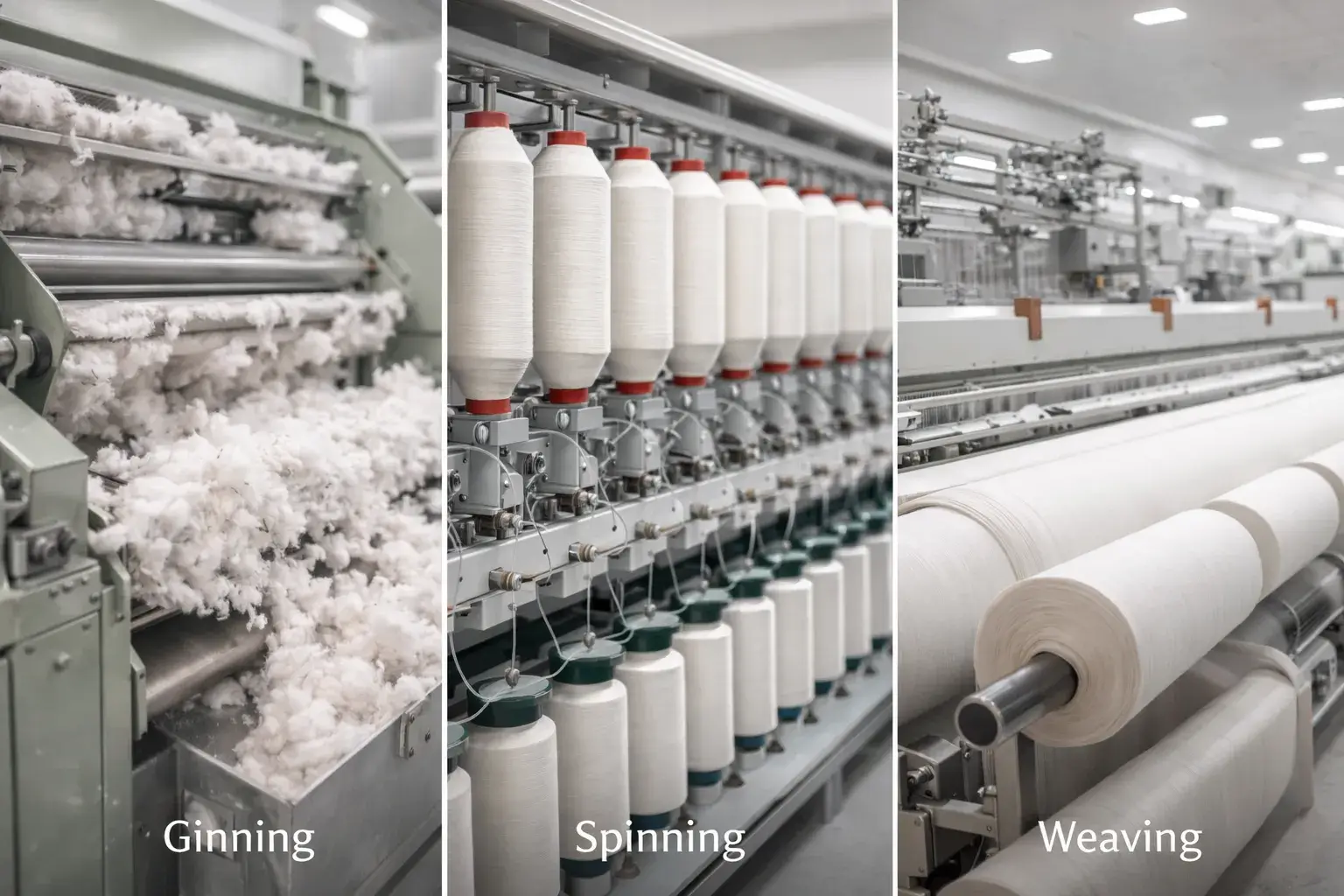 Cotton processing from harvest to fabric