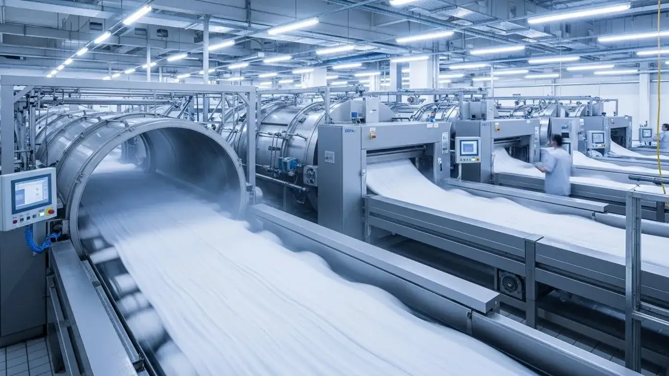 Industrial washing of commercial linens