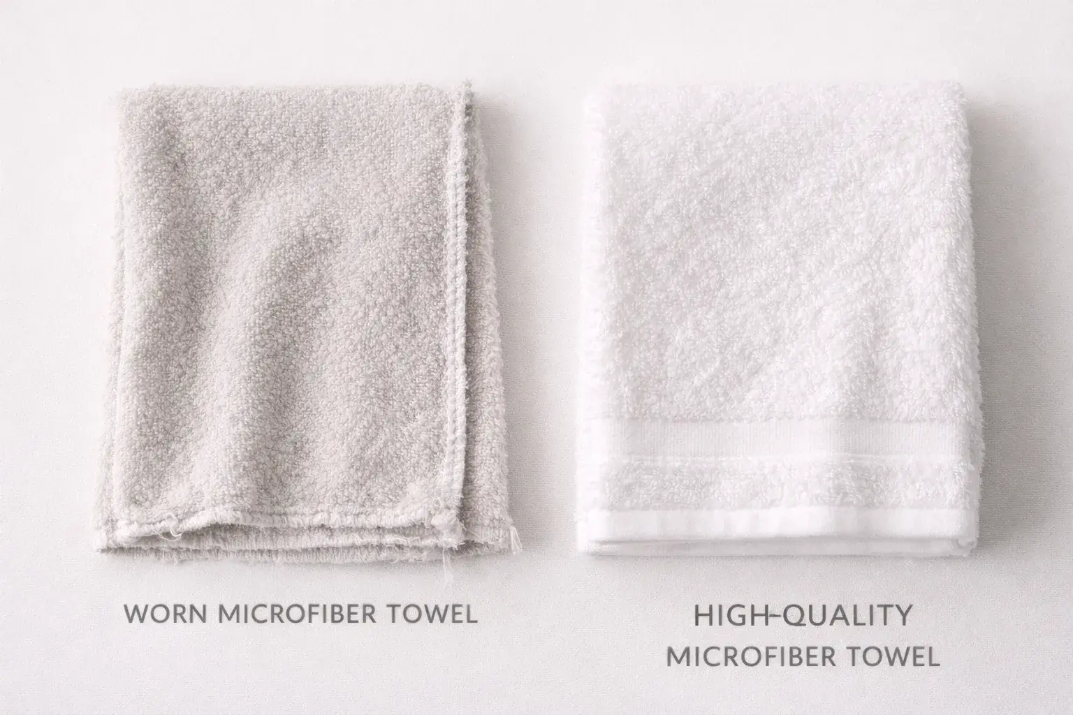 Microfiber quality issues Low quality microfiber towel damage