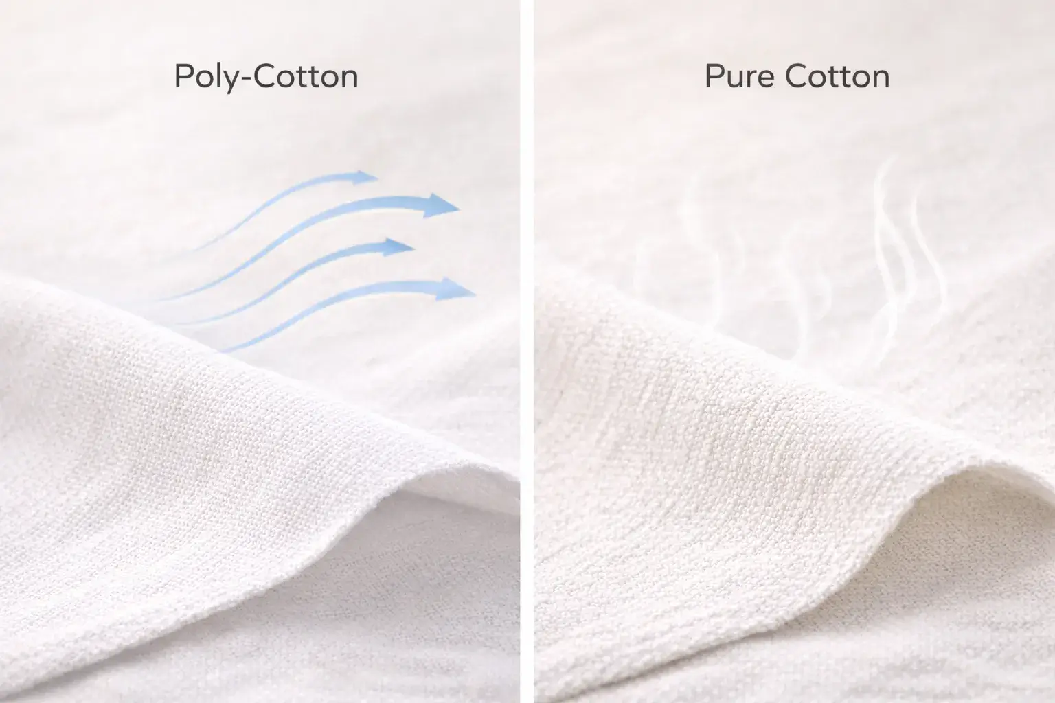 Poly-cotton versus cotton fabric breathability comparison