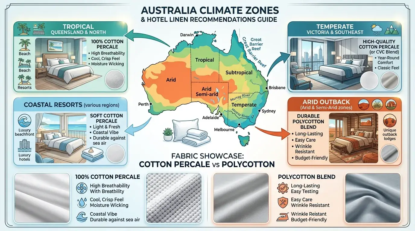 Climate Fabric Guide Australian hotel linen climate zone fabric guide