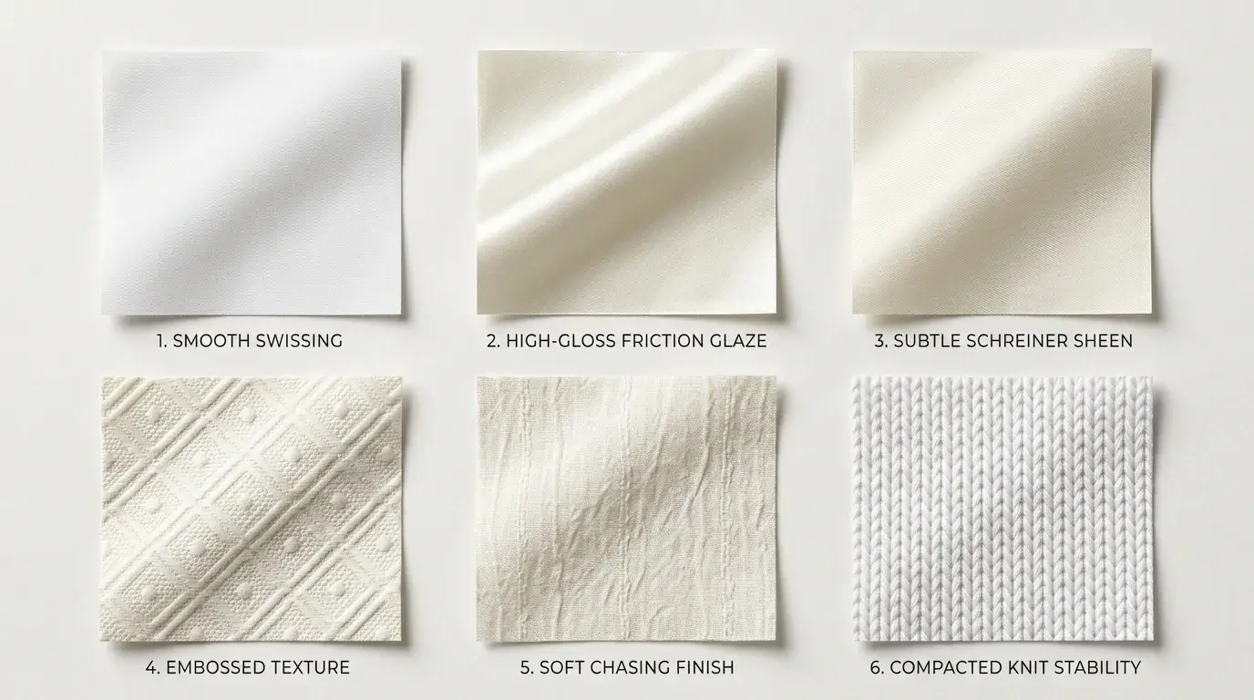 Different calendering roller finishes shown in a clean grid