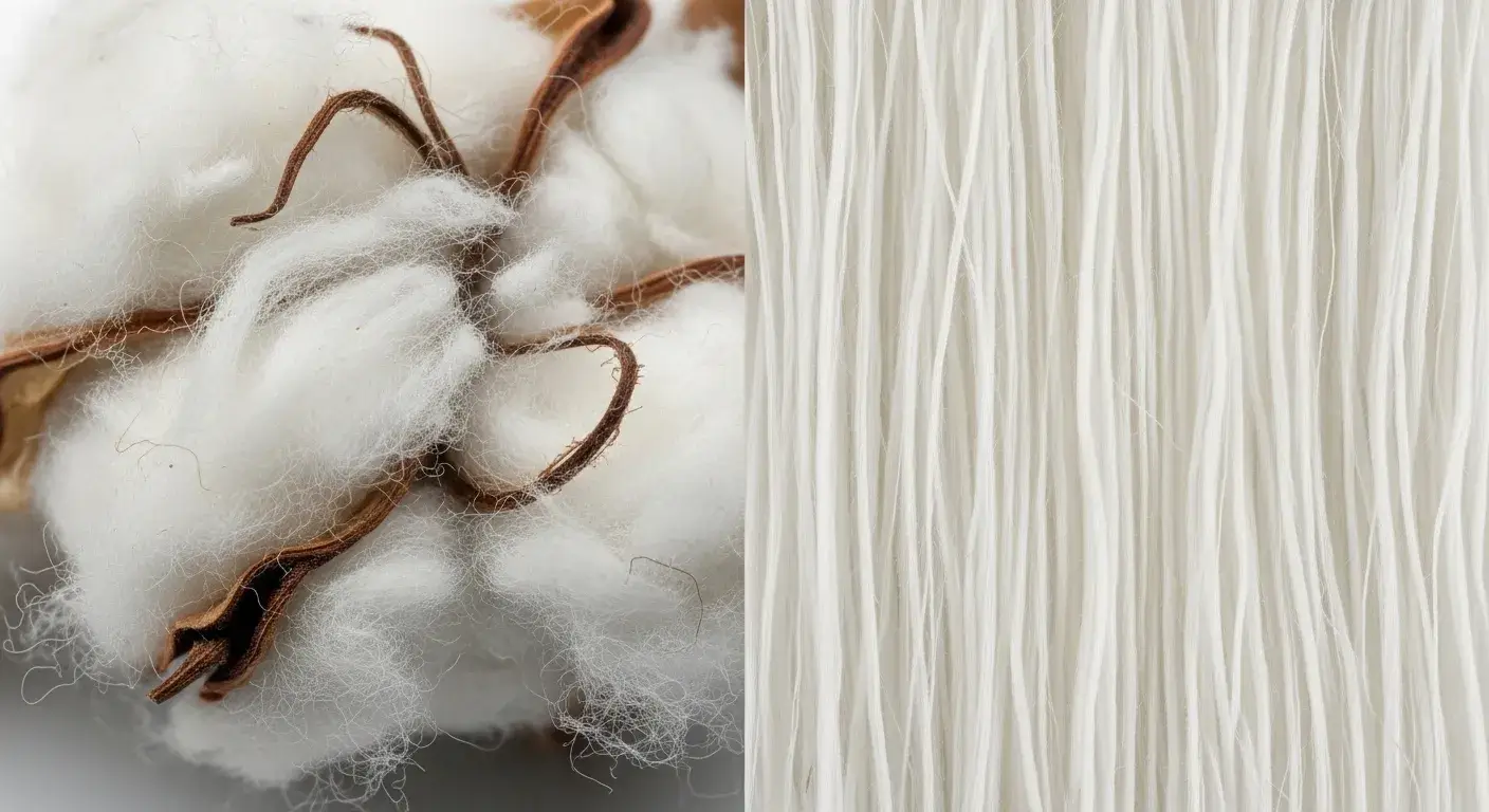Short vs long staple cotton fiber comparison