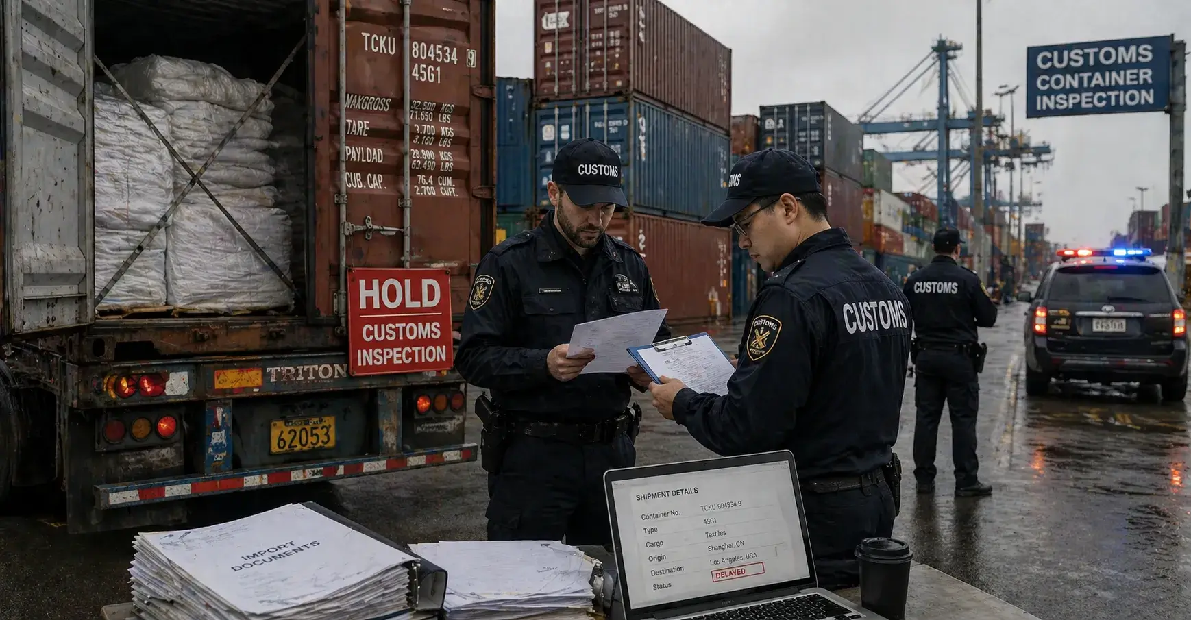 Customs detained shipment warehouse containers