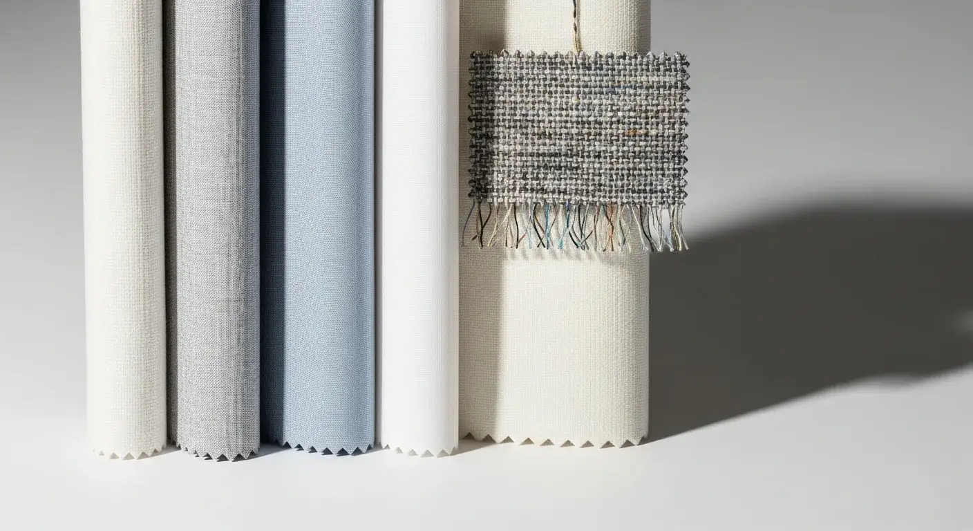 Fabric swatches showing blended materials for hotel durability