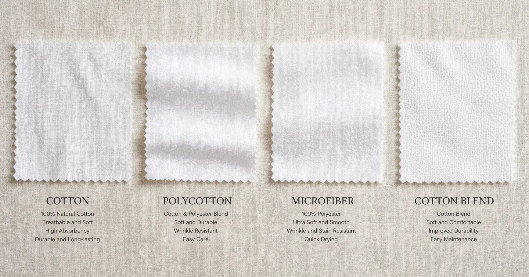 Different hotel linen fabric types
