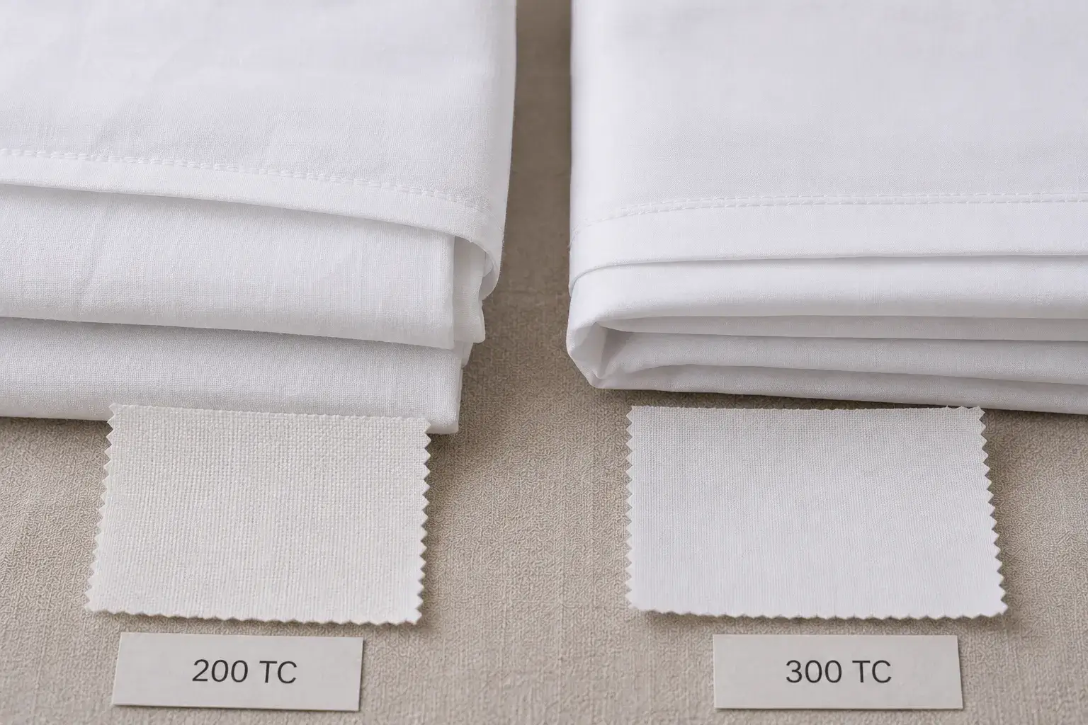 Comparing hotel bedding fabric quality