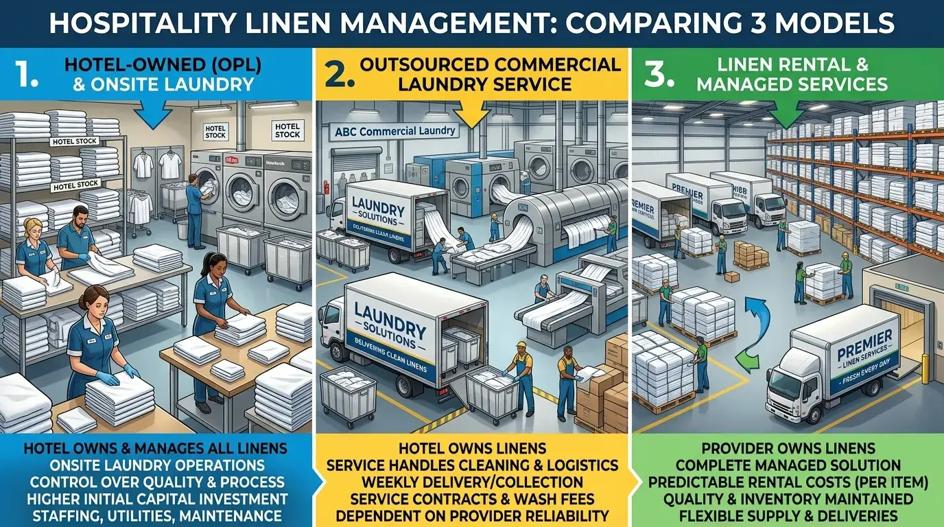Buy or Rent Linen Hotel linen ownership versus rental service comparison