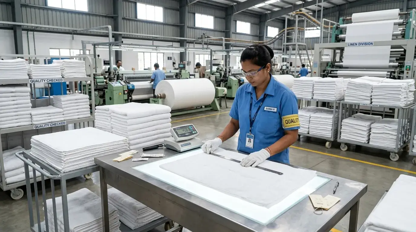 Hotel linen quality inspection process