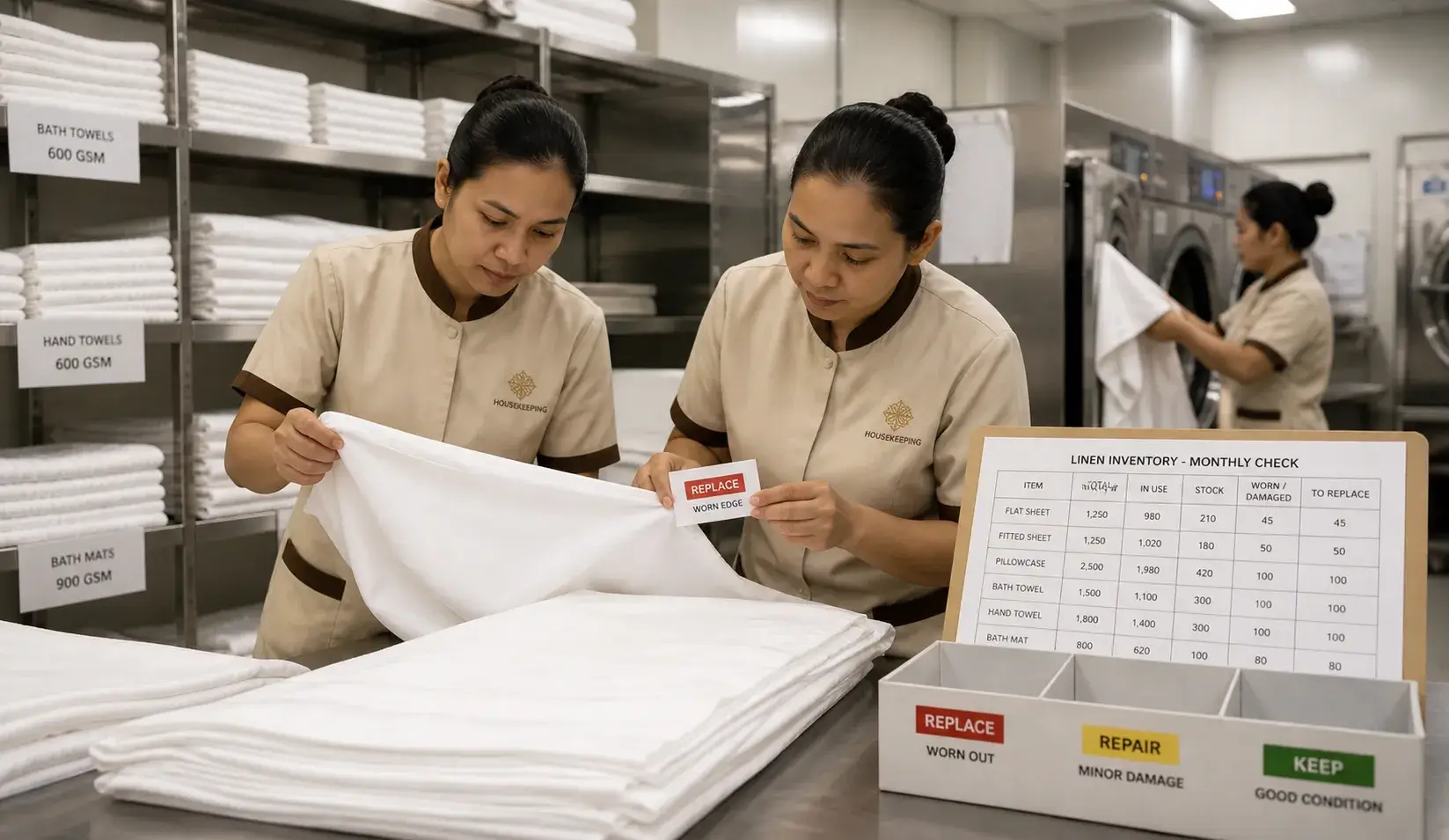Hotel linen replacement cycle planning