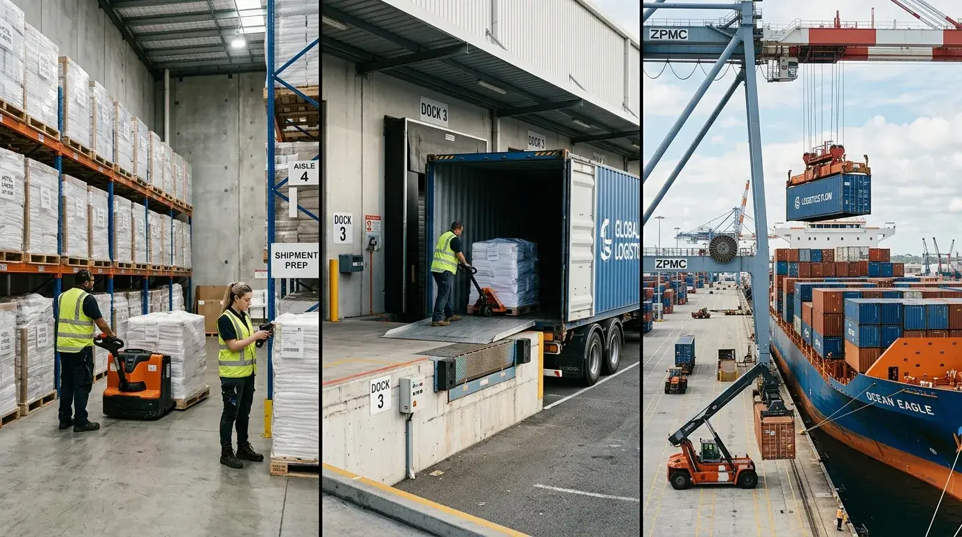 Hotel linen supply chain warehouse trucking port process