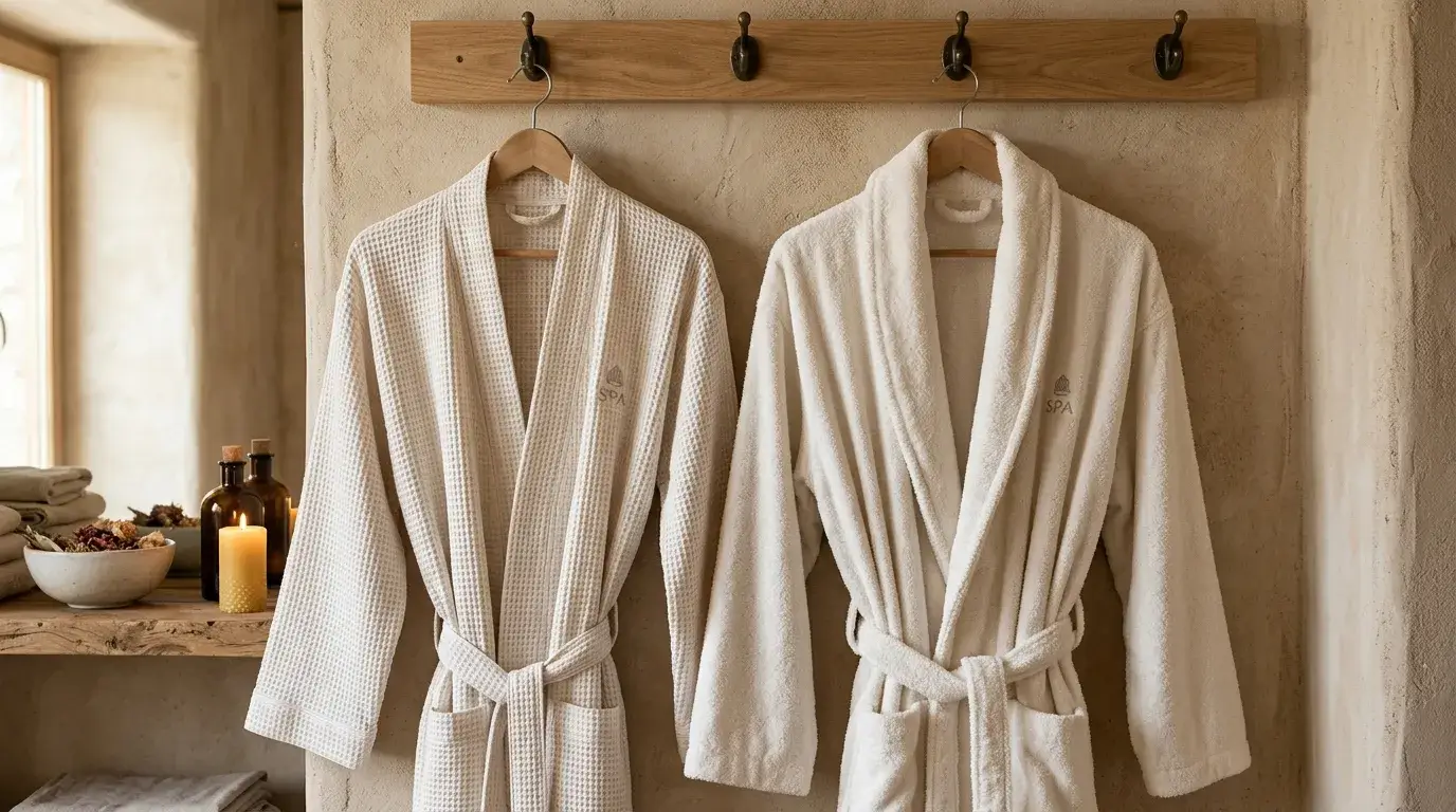 Waffle weave and terry cloth robes comparison