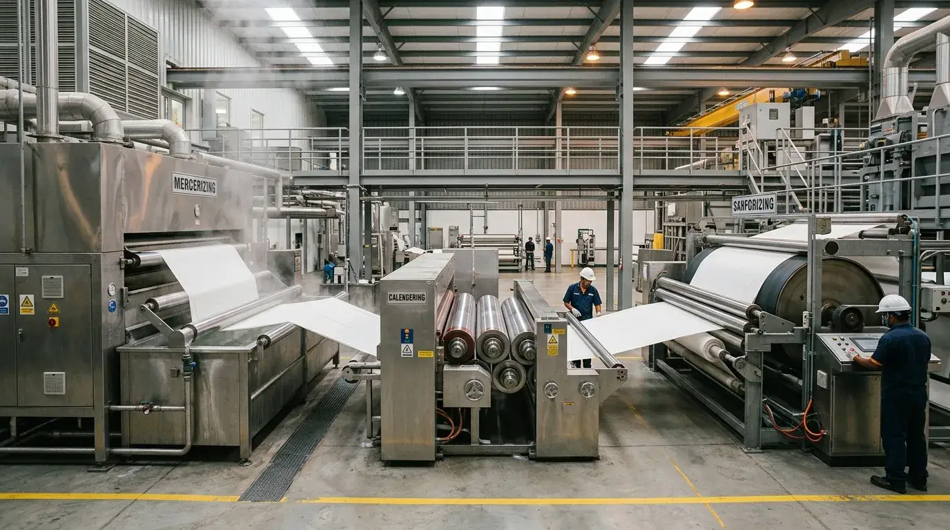 Hotel textile finishing machines in factory