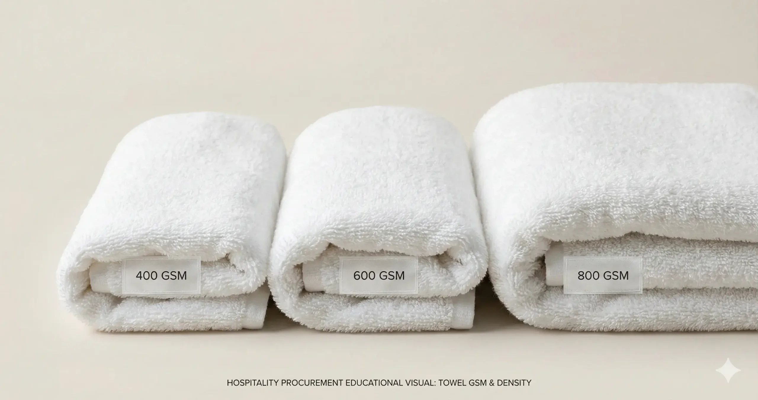Hotel towel GSM thickness comparison 400 600 800