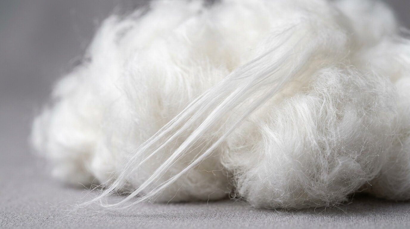Long-staple cotton fibers close texture