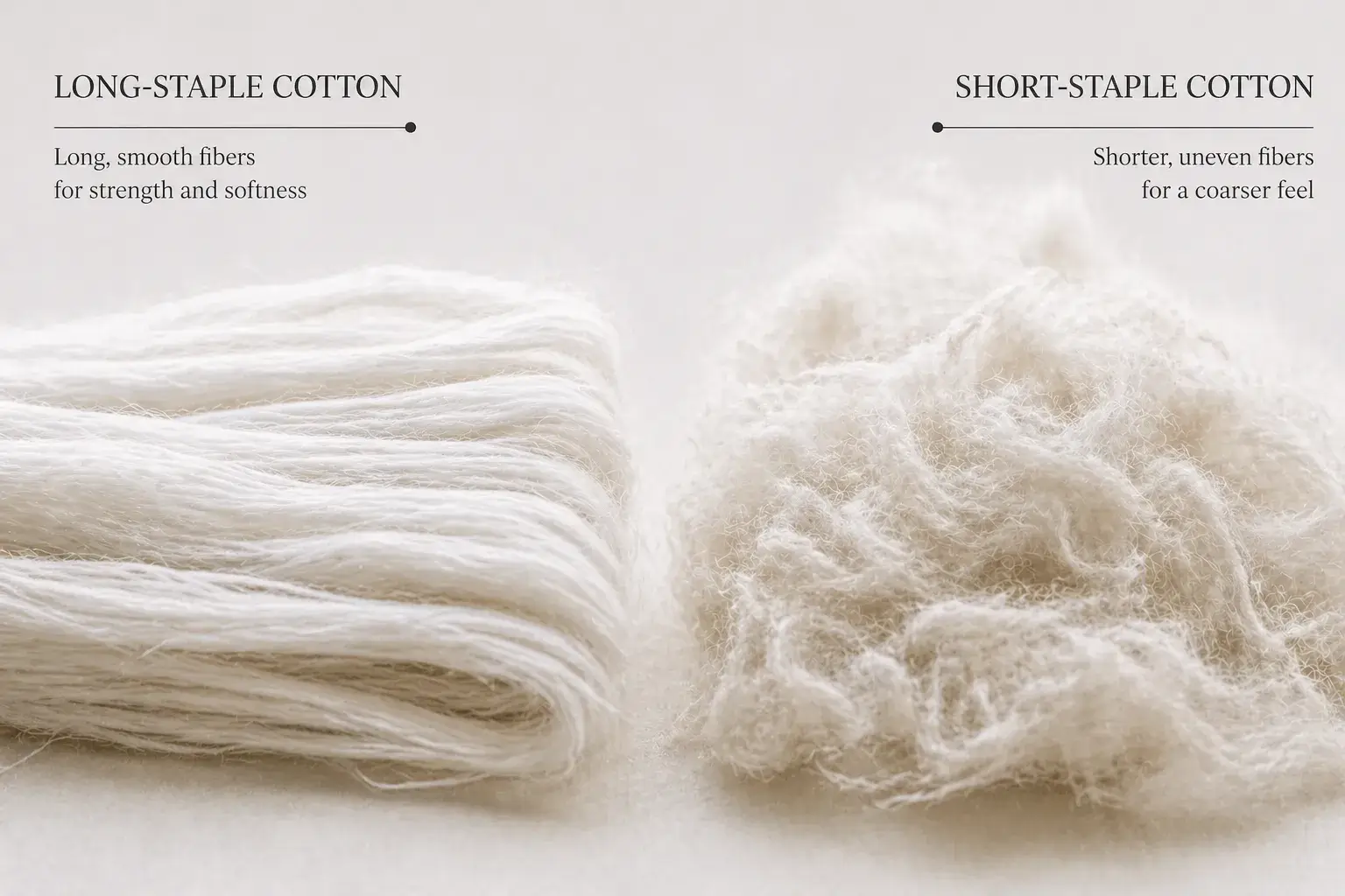 Cotton fiber quality Long staple vs short staple cotton fibers