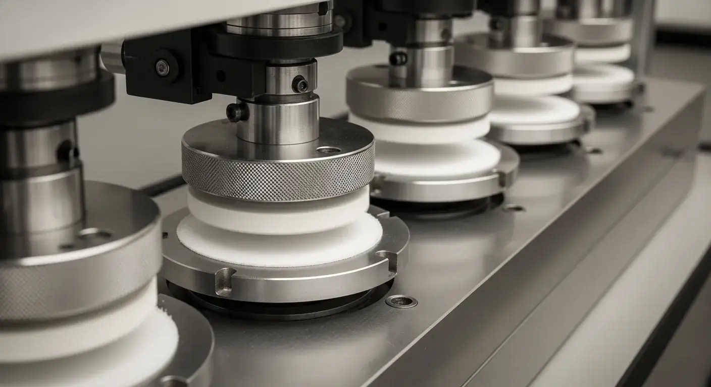 Martindale abrasion tester running on sheet fabric