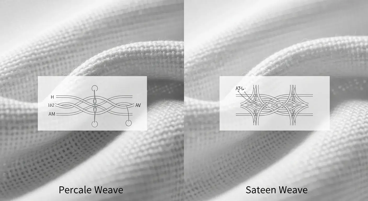Percale vs sateen weave structure comparison