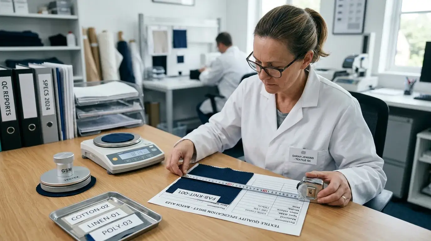 Pre-production linen sample inspection process