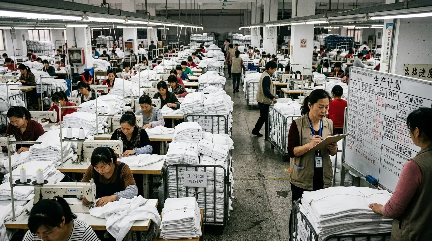 Factory production delay in textile manufacturing