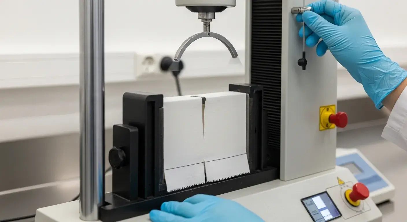 Tensile strength test pulling hotel sheet fabric