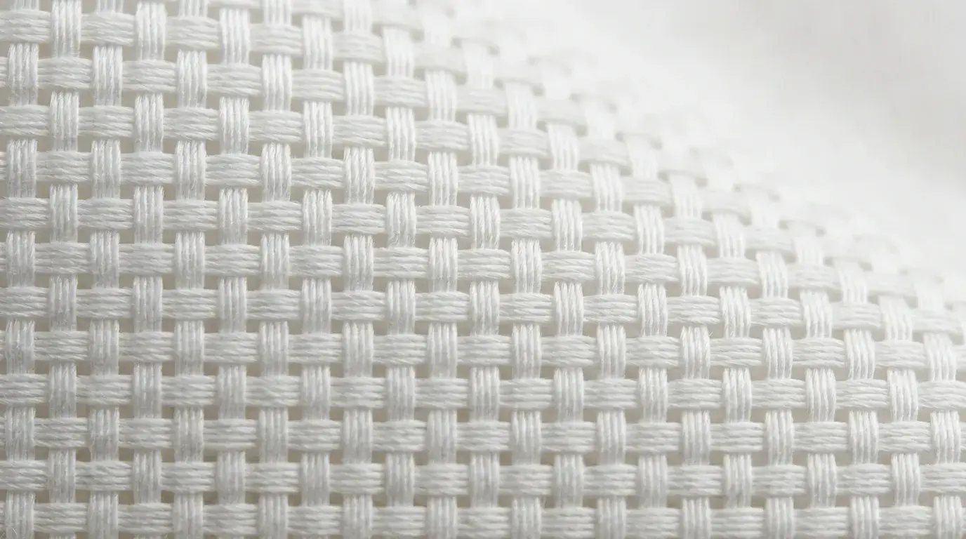 Close-up of high-quality cotton fabric weave