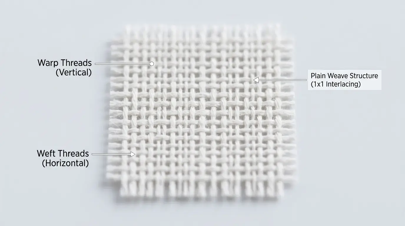 Thread count grid showing fabric density