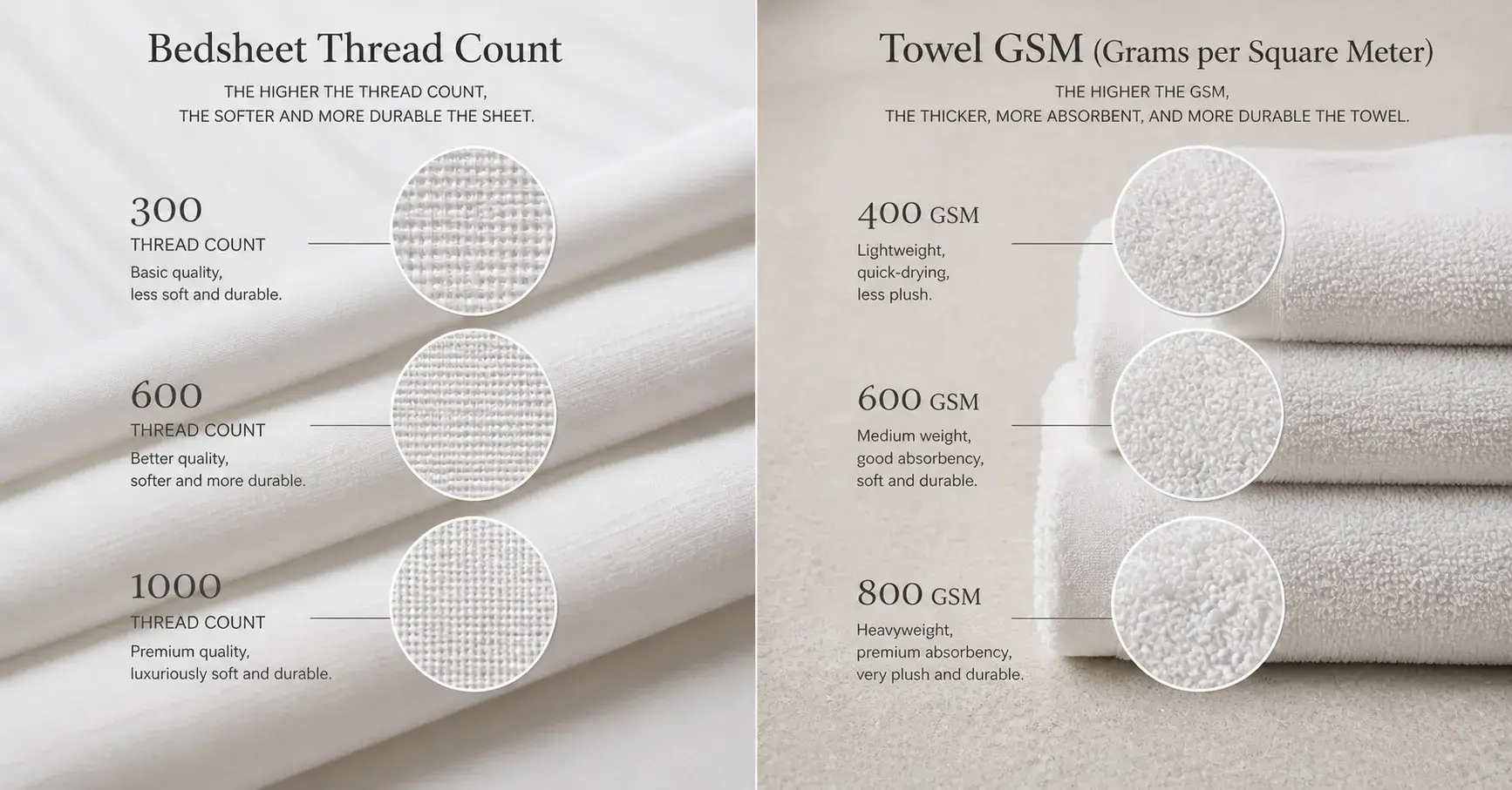 Thread count vs GSM fabric comparison