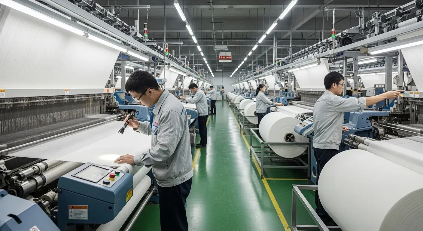 Integrated textile factory producing hotel bedding