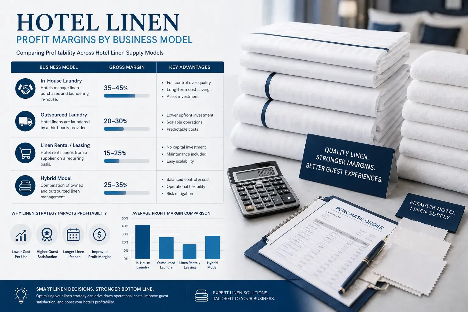 Profit margin models Hotel linen profit margin comparison
