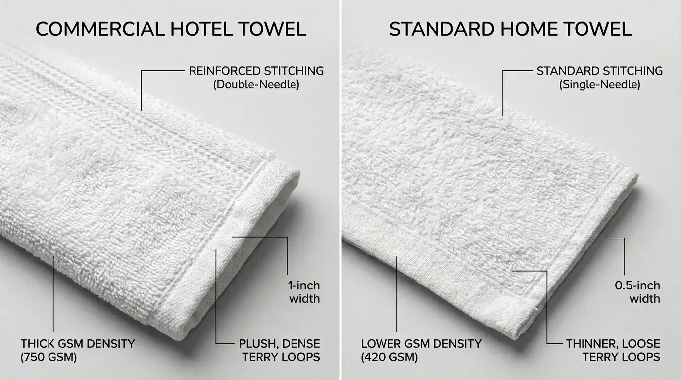 Comparison between hotel towels and home towels