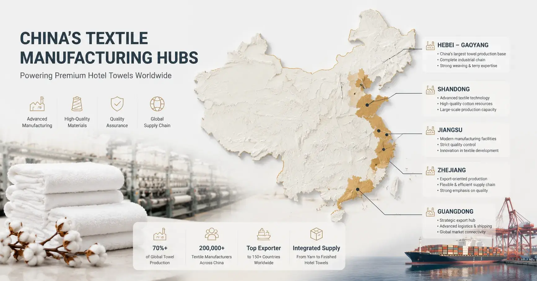 China Textile Regions Map-style visualization of textile clusters in China
