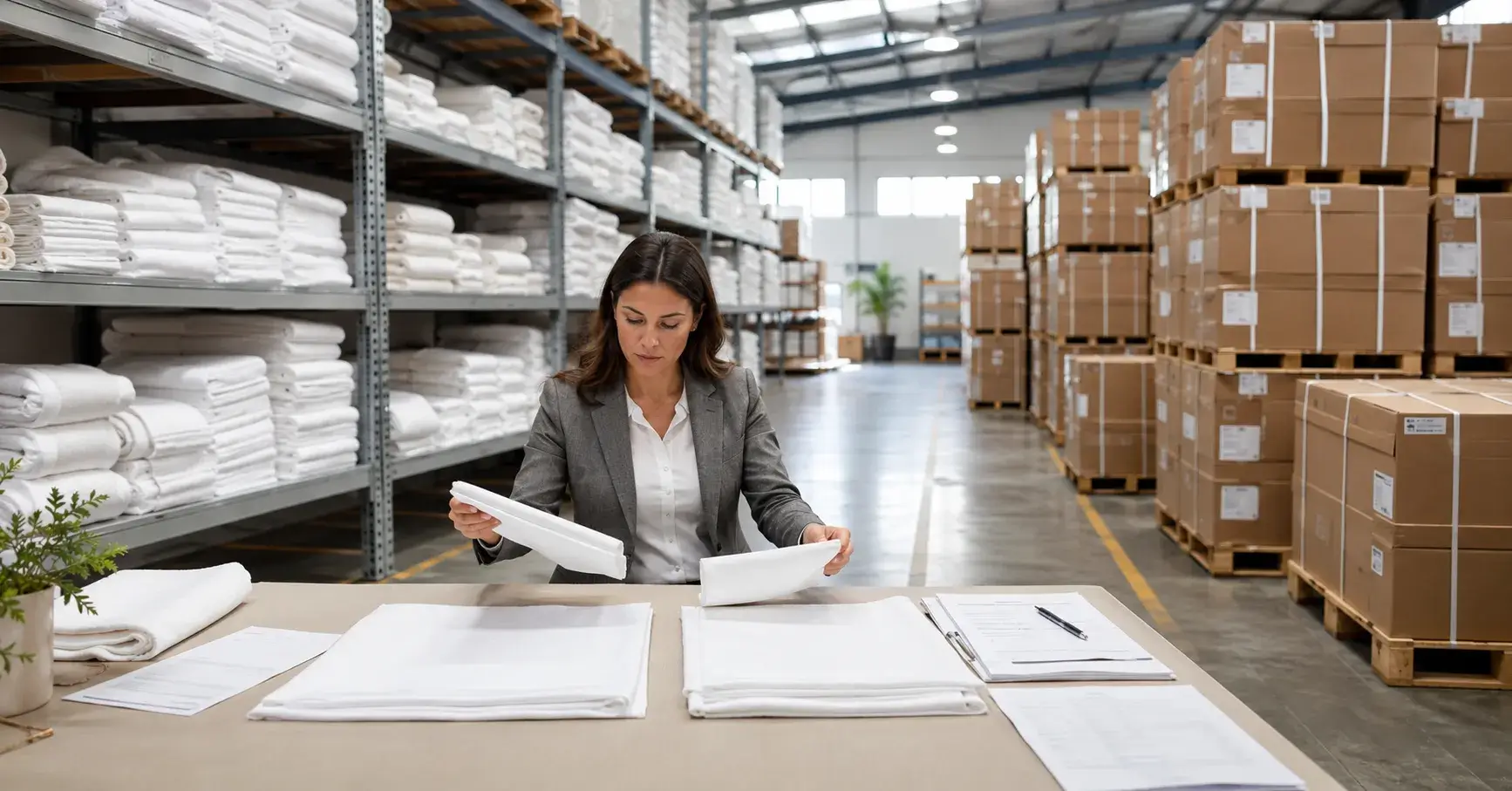 Local and International Supply Local linen stock and export cartons compared for hotel procurement