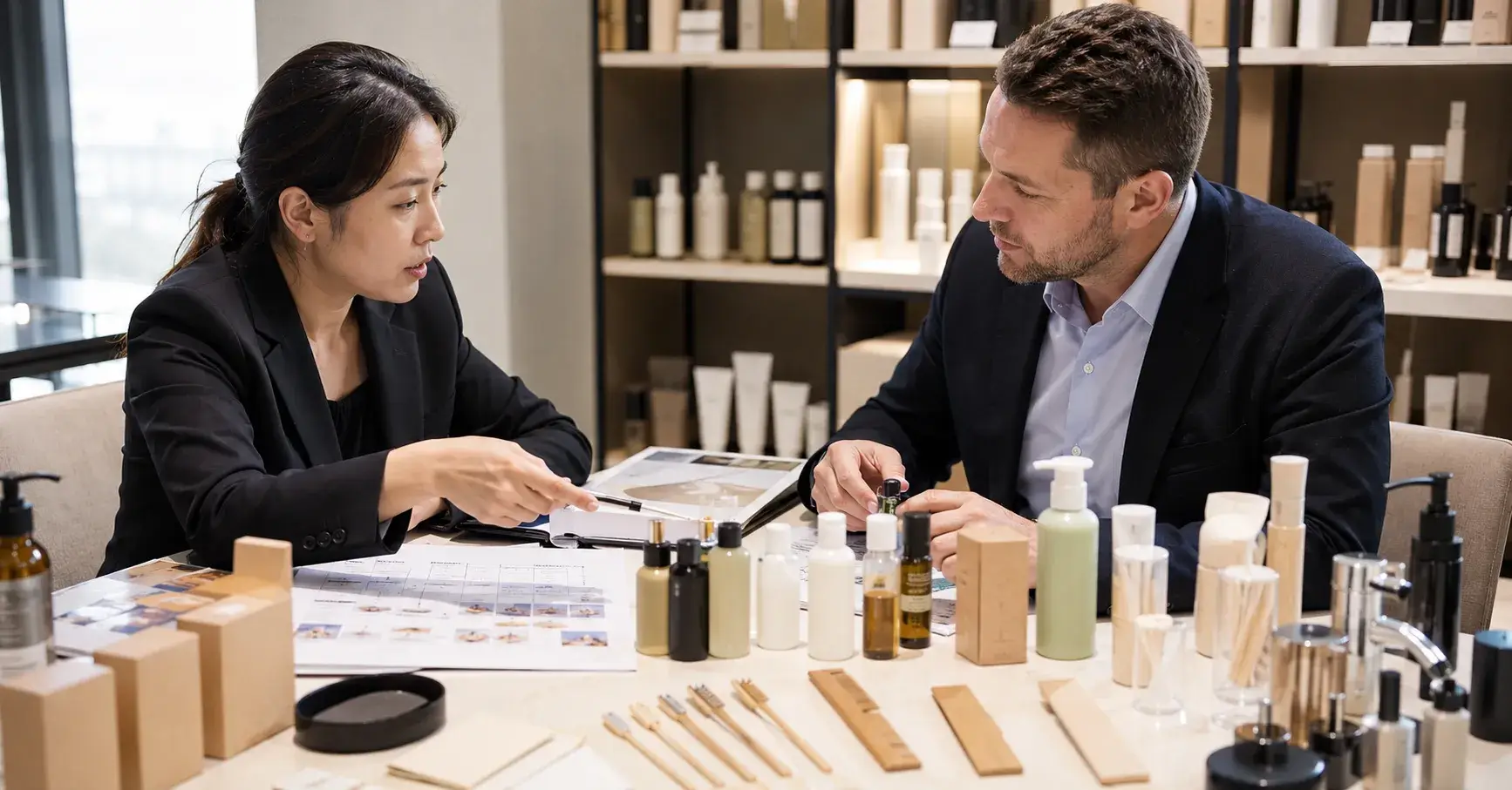 Hotel Toiletries Buyer Questions Procurement specialists discussing hotel toiletry samples