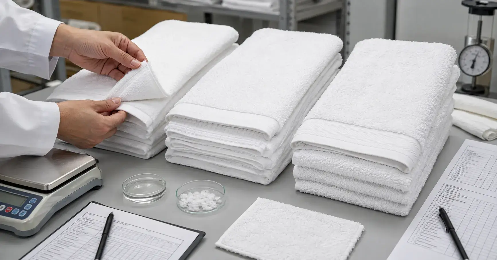 Hotel towels compared for GSM, loops, absorbency, hems, and drying performance